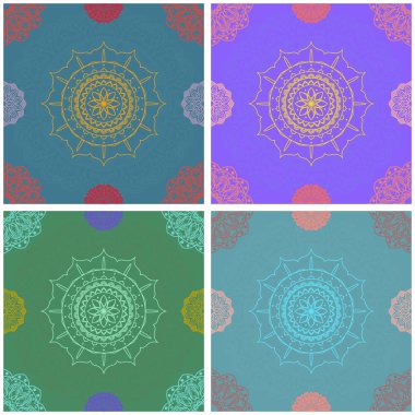 Renkli karmaşık mandala seamless modeli