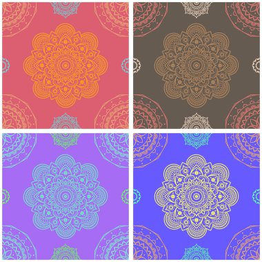 Renkli karmaşık mandala seamless modeli