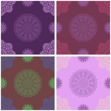 Renkli karmaşık mandala seamless modeli