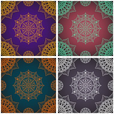 Renkli karmaşık mandala seamless modeli