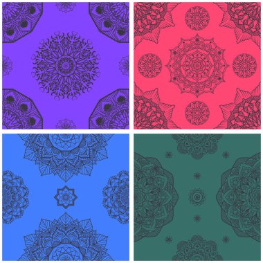 Renkli karmaşık mandala seamless modeli