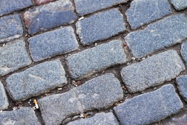 Dikdörtgen eski parke taşı döşemesi