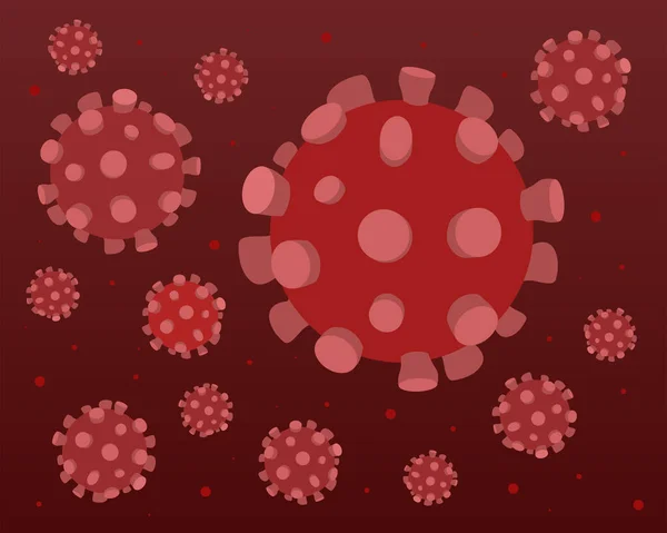 Kırmızı virüs hücre vektör çizimi grubu 