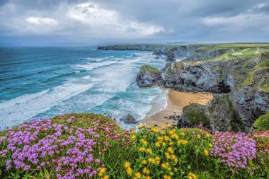 Bedruthan Basamakları Cornwall İngiltere