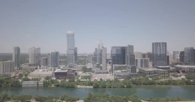 Austin Teksas şehir manzarası ve nehir manzarası