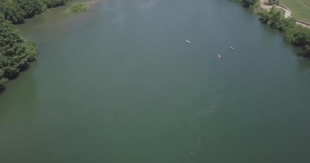 Austin Teksas Şehir Manzarası Nehir Manzarası — Stok video