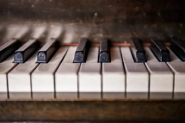 Fermer Clés Vintage Baby Grand Piano — Photo