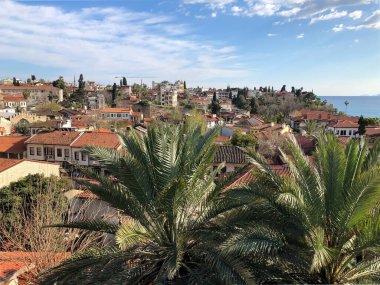 Eski Antalya Kaleici Türkiye 'nin panoramik manzarası