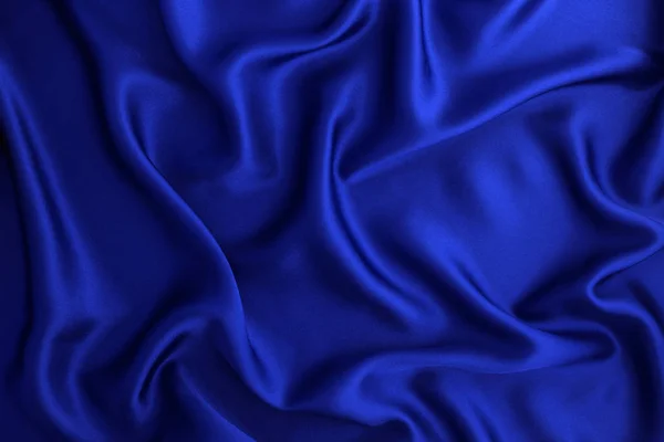 Fondo de seda azul de lujo de onda estrecha o tela de satén — Foto de Stock