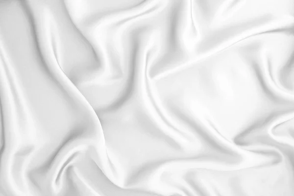 Fondo de seda blanca de lujo de onda estrecha o tela de satén — Foto de Stock