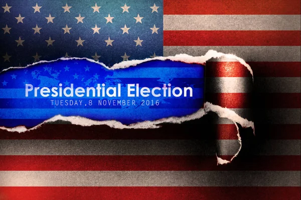 Presidential Election Vote 2016 in USA with flag Background — Stock Photo, Image