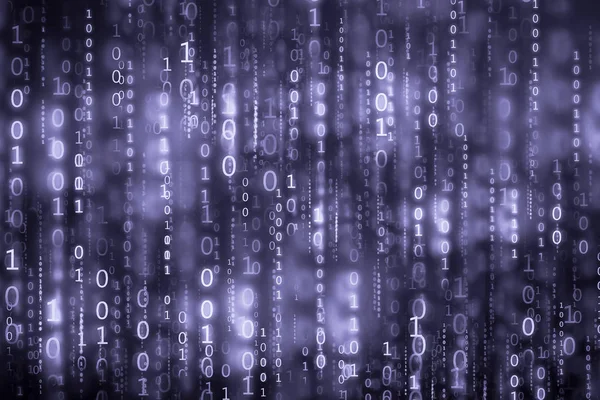 Blauer digitaler binärer Code-Matrix Hintergrund — Stockfoto