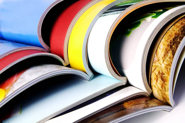 Stack of colorful magazines — Stock Photo, Image