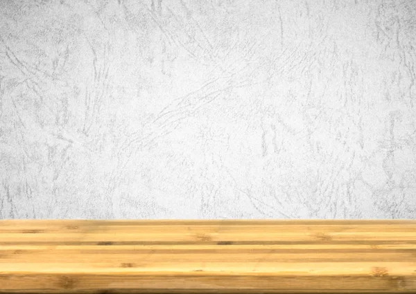 Il piano del tavolo in legno vuoto per prodotto disply con wal grigio grunge — Foto Stock