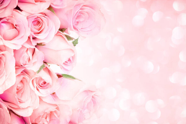 Close up sweet light pink on pink abstract lighting background with copy space for love and romace concept background