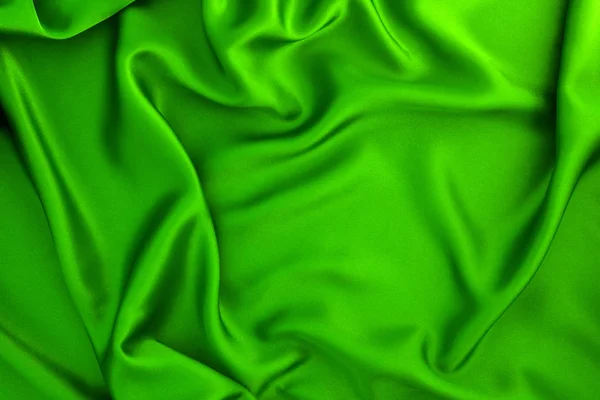 Fondo de seda verde ola o tela satinada — Foto de Stock