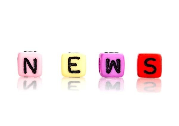 Colorful word cube of news on white background — Stock Photo, Image