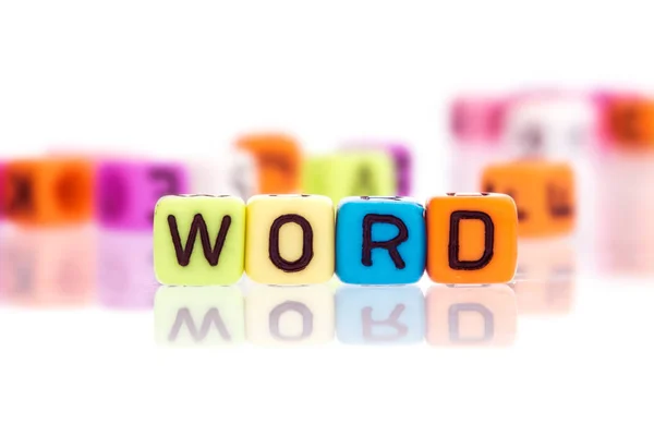 Colorful alphabet  word cube of  WORD — Stock Photo, Image