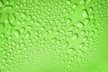 Taze yeşil arka yüzeyine soyut su damlası