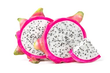 Taze Dragon meyve veya beyaz bac izole Pitahaya meyve