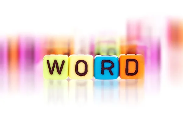 Colorido alfabeto palavra cubo de WORD — Fotografia de Stock