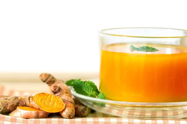 A cup of Turmeric Tea , Benefits for reduce Inflammation , Liver — Stock Photo, Image