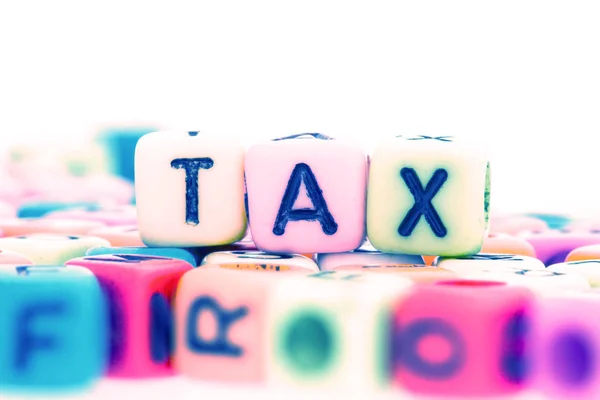 Colorful alphabet  word cube of  TAX — Stock Photo, Image