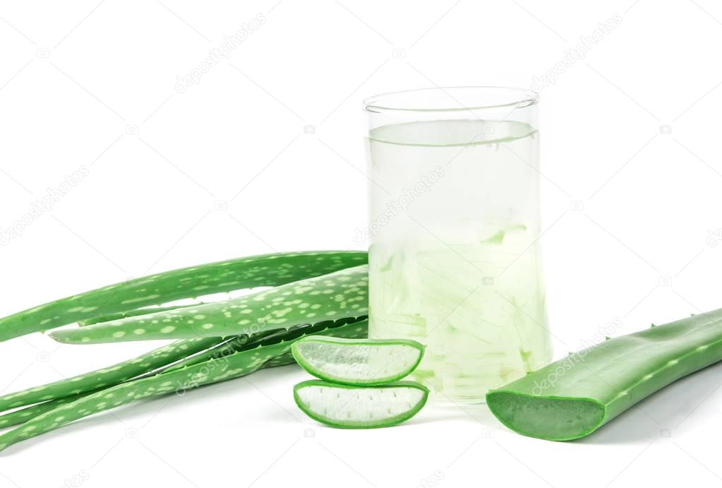  Aloe Vera Juice Healthy drink on white background