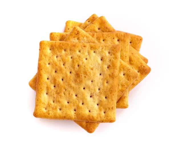 Detailní záběr zdravé celozrnný cracker na bílém pozadí — Stock fotografie