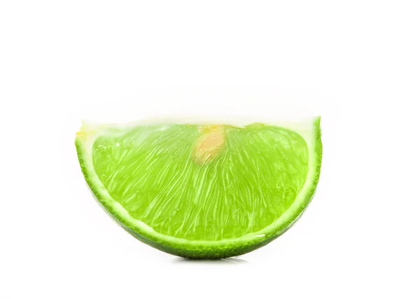 The fresh sliced lime with seed on white background — Stock Photo, Image