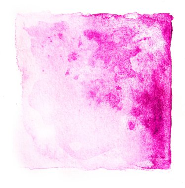 Soyut kare suluboya pembe renk tonu el boya isolat