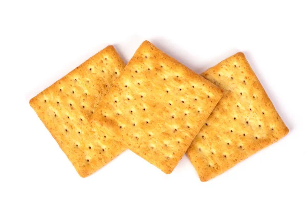 Nahaufnahme des gesunden Vollkorncrackers auf weißem Hintergrund — Stockfoto