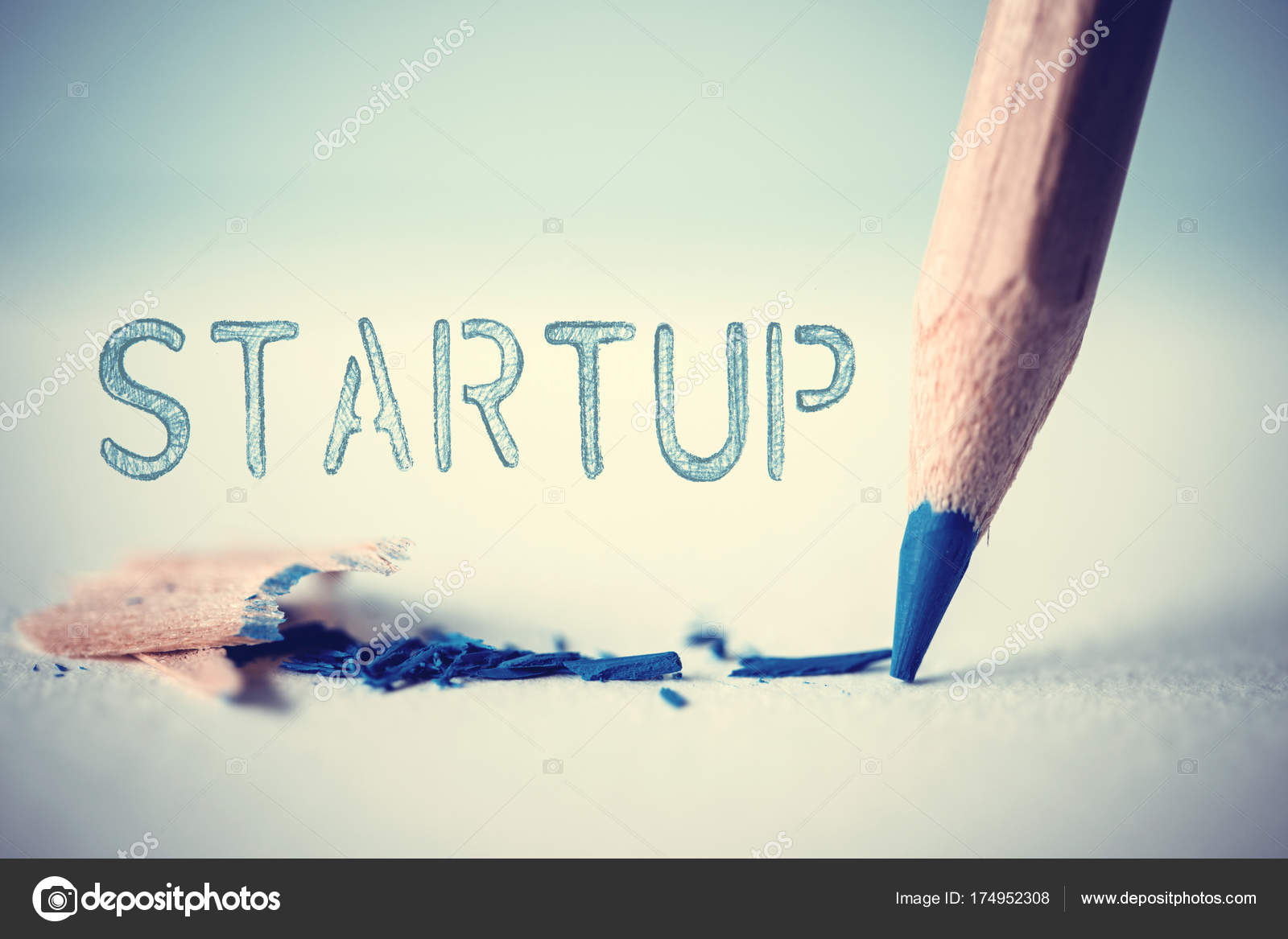 Están Encima De La Cabeza De Un Azul Lápiz De Color Con El