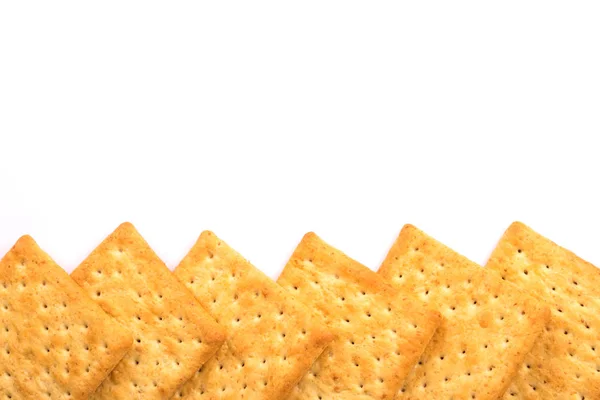 Close-up van de gezonde volkoren cracker op witte achtergrond — Stockfoto