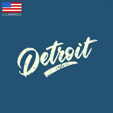 Amerika 'nın klasik yazıt şehri. Başlık tasarımı. Detroit