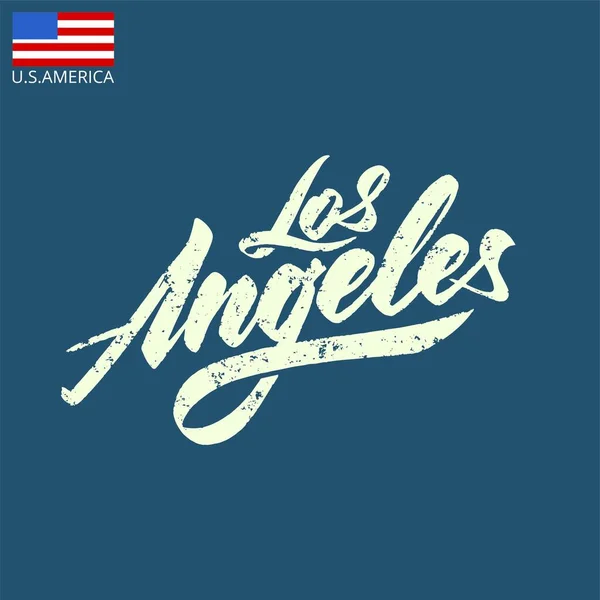 Vintage Inscription Ville Amérique Titre Design Los Angeles — Image vectorielle