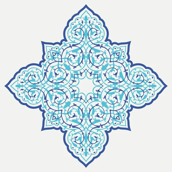 东方观赏植物结合体 白色背景的伊斯兰之星 — 图库矢量图片