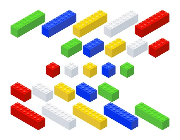 İnşaat seti. Blok hazır. Isometric biçim Vektör illüstrasyonu
