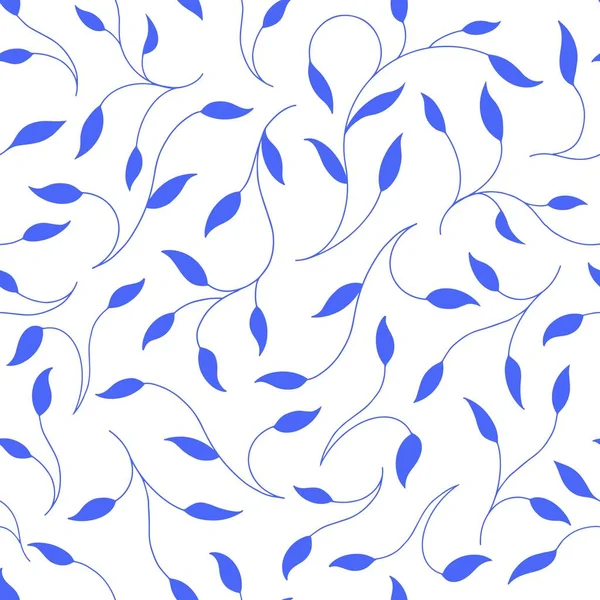 Modré Větve Vzor Bílém Pozadí Vektorová Ilustrace — Stockový vektor