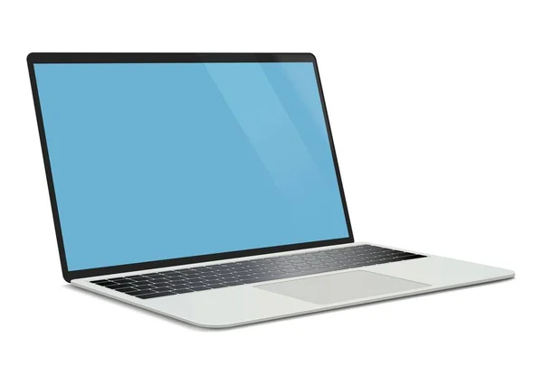 Realistischer Laptop Isoliert Auf Weiß Digitale Vektorillustration — Stockvektor