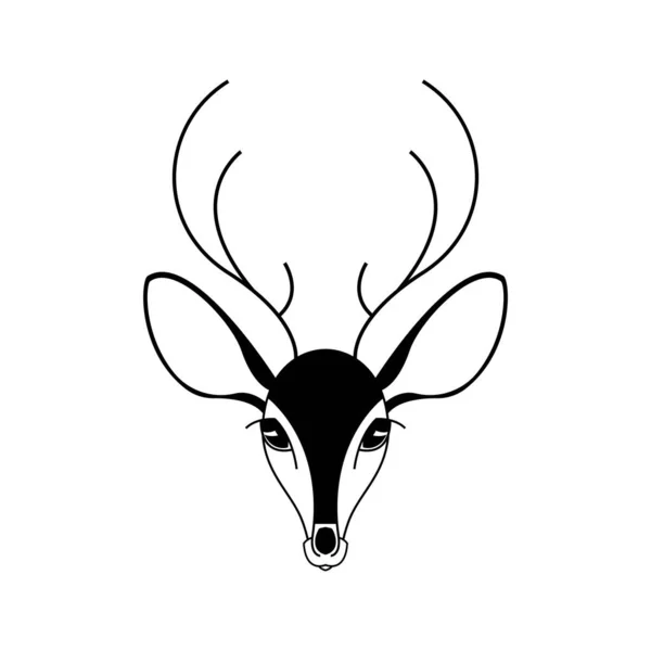 Visage Une Femelle Cerf Logo Signe Icône Symbole Illustration Vectorielle — Image vectorielle