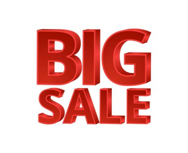 Hisse senedi vektör illüstrasyonu büyük satış kırmızı cilt yazı tipleri. İzole edilmiş