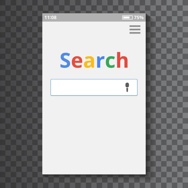 Экран Смартфона Поищи Интернете Шаблон Векторная Иллюстрация — стоковый вектор
