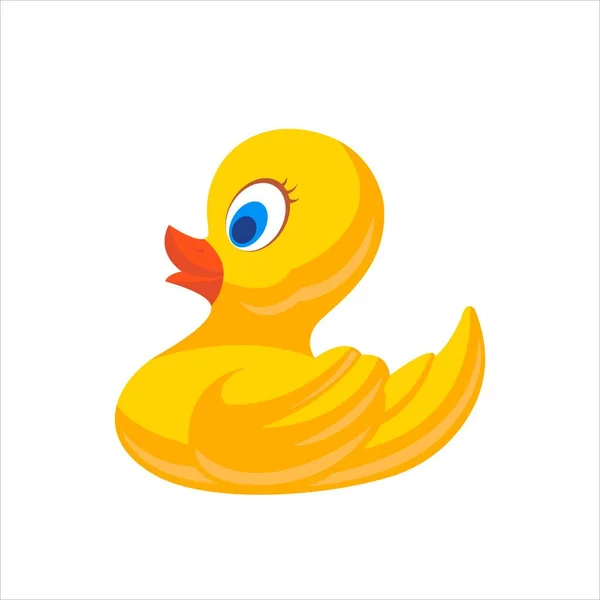 浴室的玩具 白色背景上的黄鸭 — 图库矢量图片