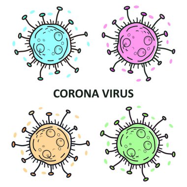 Düz Corona Virüs Tasarımı Soyut