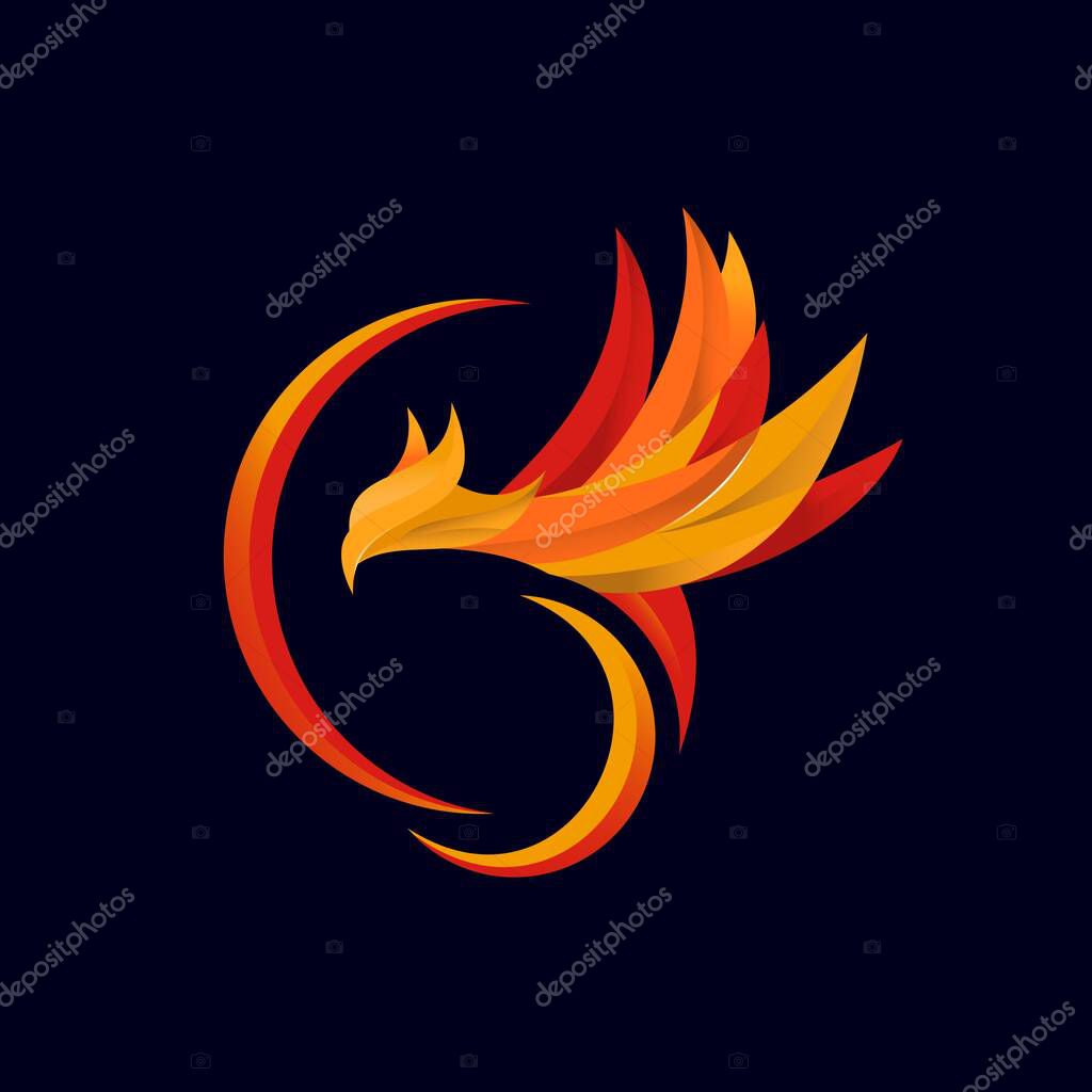 Elegant Flying Phoenix Illustration