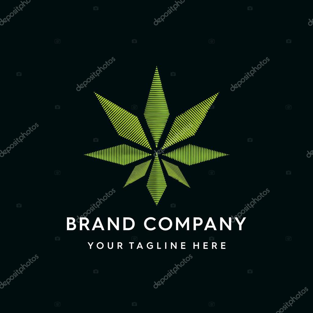 Green Abstract cannabis leaf illustration
