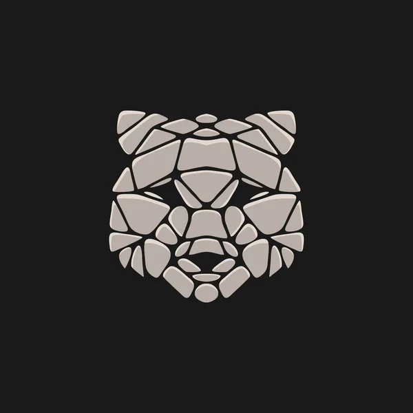 Abstract Face Bear Stone Shape Logo — 图库矢量图片