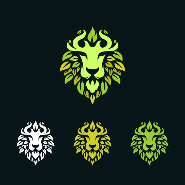 Abstract Head Lion Deixa Logotipo Ilustração — Vetor de Stock