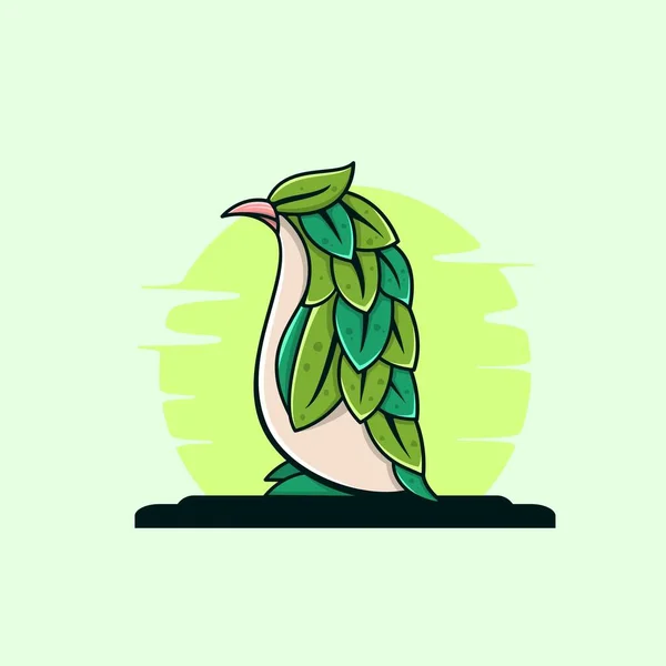 Abstract Penguin Leaves Body Illustration — 图库矢量图片